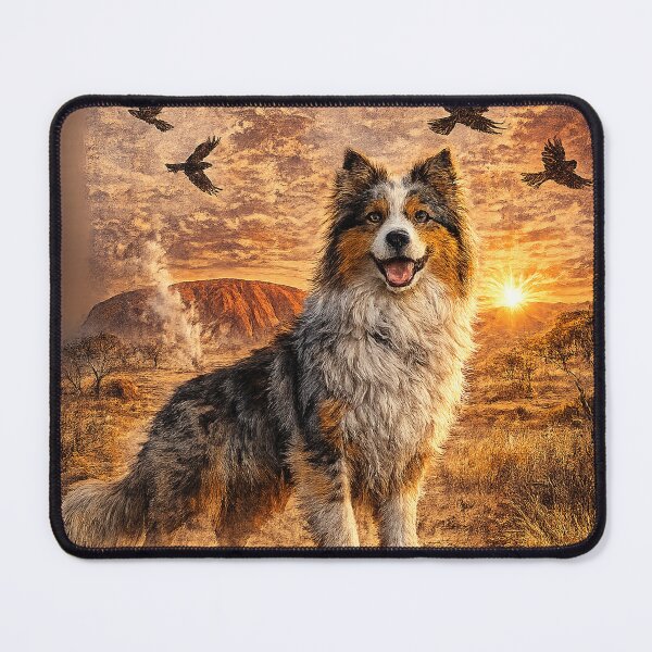 Item preview, Australian Shepherd Outback Australia  Vintage Adventure Dogs™  Retro Travel Dog Design designed and sold by TeeVibeHaus.