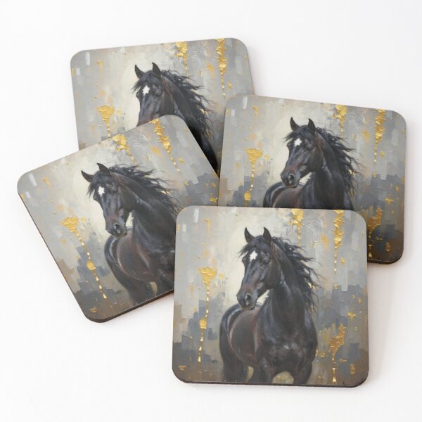 Item preview, Elegant Horses Portraits - Black horse 1 designed and sold by Lucia Amaris Art.