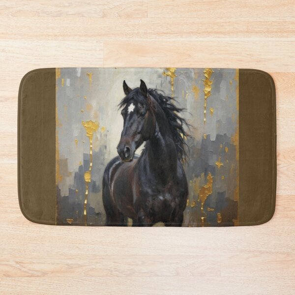 Item preview, Elegant Horses Portraits - Black horse 1 designed and sold by Lucia Amaris Art.
