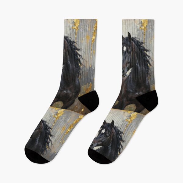 Item preview, Elegant Horses Portraits - Black horse 1 designed and sold by Lucia Amaris Art.