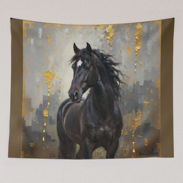 Item preview, Elegant Horses Portraits - Black horse 1 designed and sold by Lucia Amaris Art.