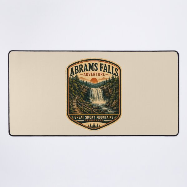 Item preview, Abrams Falls Retro National Park Poster | Great Smoky Mountains Vintage Travel Art designed and sold by Globalcitytees.