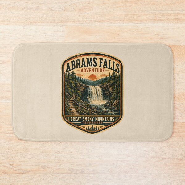 Item preview, Abrams Falls Retro National Park Poster | Great Smoky Mountains Vintage Travel Art designed and sold by Globalcitytees.
