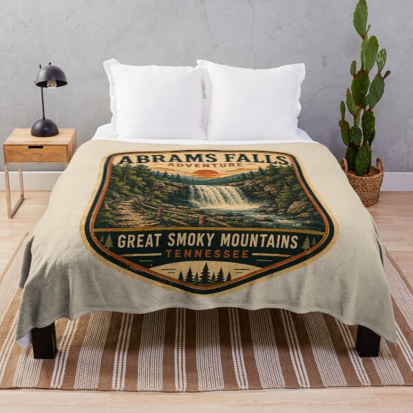 Item preview, Abrams Falls Retro National Park Poster | Great Smoky Mountains Vintage Travel Art designed and sold by Globalcitytees.