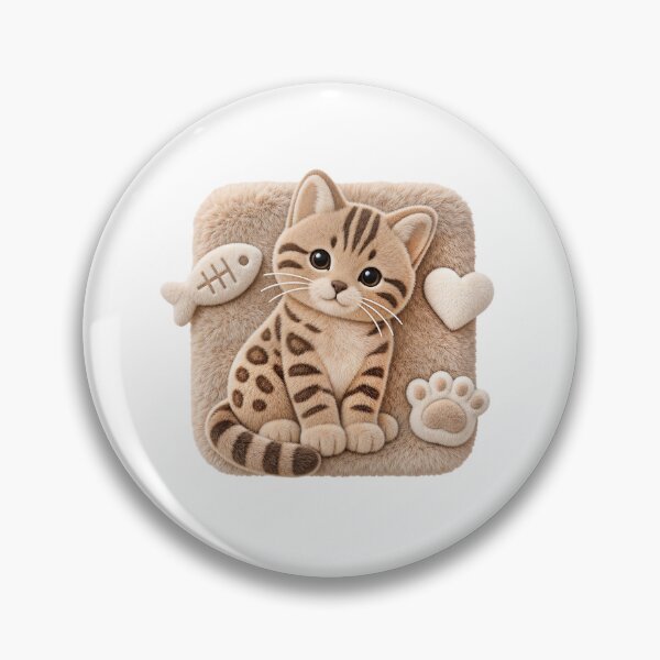 Item preview, Cute Plush Bengal Icon – 3D Velvet Cat Motif designed and sold by Bengoer18.