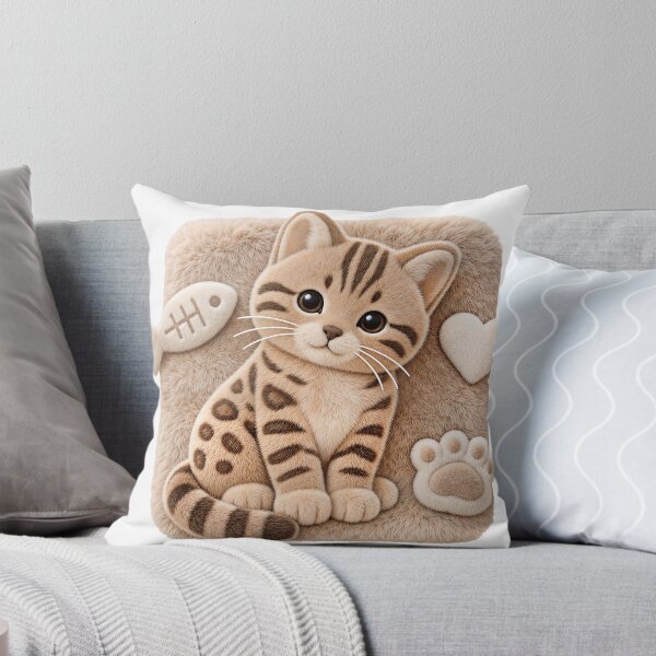 Item preview, Cute Plush Bengal Icon – 3D Velvet Cat Motif designed and sold by Bengoer18.