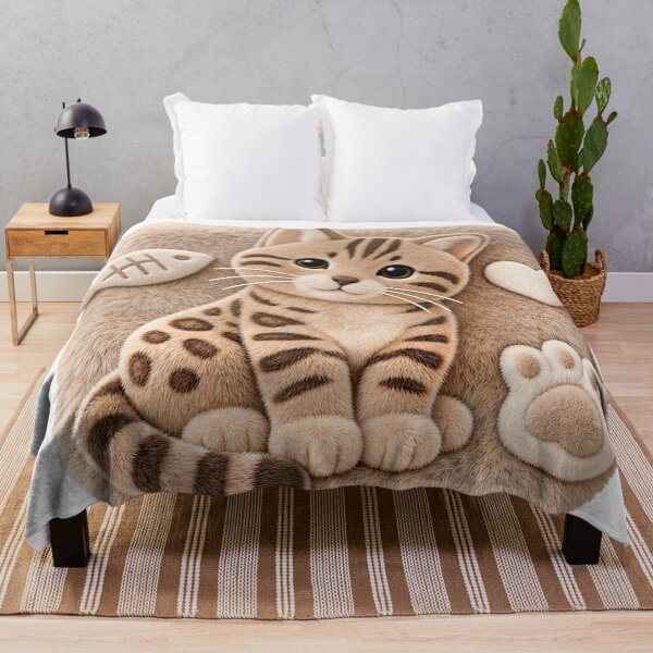 Item preview, Cute Plush Bengal Icon – 3D Velvet Cat Motif designed and sold by Bengoer18.