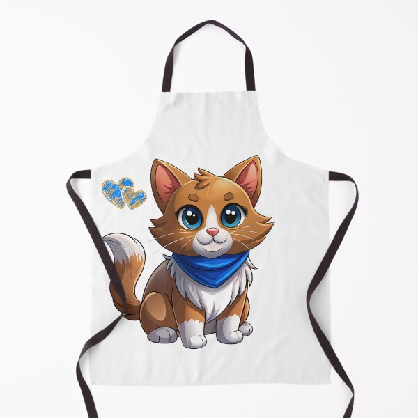 Item preview, Cute Kawaii Orange and White Cat with Blue Bandana | Chibi Cartoon Kitty designed and sold by Mousy17.
