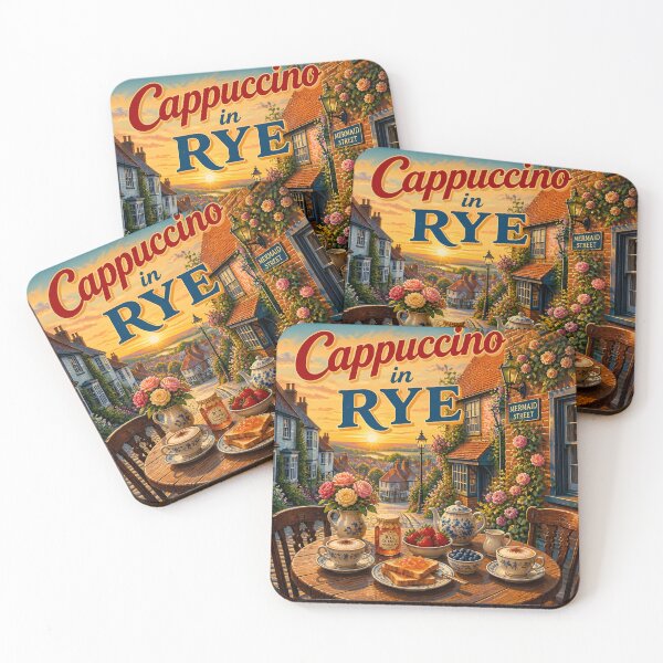 Item preview, Cappuccino in Rye: Scenic Travel Village Poster designed and sold by LSVart.