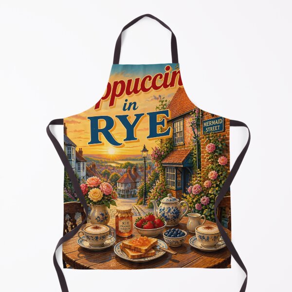 Item preview, Cappuccino in Rye: Scenic Travel Village Poster designed and sold by LSVart.