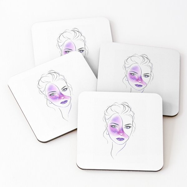 Item preview, Cosmic Soul – Purple Galaxy Woman Line Art designed and sold by Sztyep88.