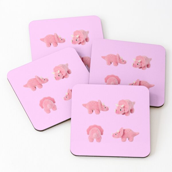Item preview, Pink Triceratops Plush Illustration | Cute Kawaii Dinosaur Art | Soft Toy Aesthetic Beans designed and sold by gothattic.