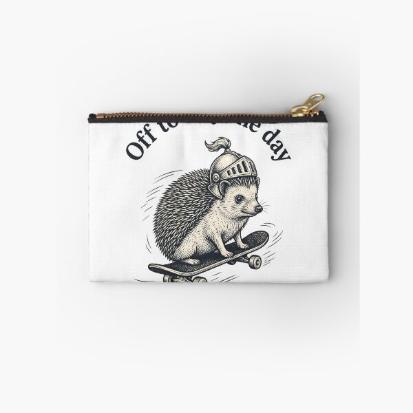 Item preview, Off to Slay the Day Hedgehog Skateboarding T-Shirt | Cute Knight Hedgehog Design designed and sold by StickerNestYou.