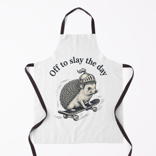 Item preview, Off to Slay the Day Hedgehog Skateboarding T-Shirt | Cute Knight Hedgehog Design designed and sold by StickerNestYou.