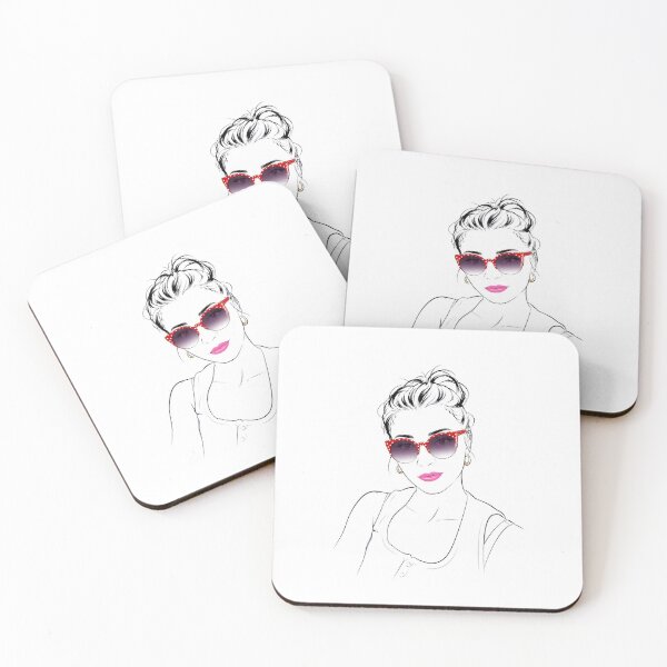 Item preview, Red Polka Dot Sunglasses – Minimalist Fashion Line Art designed and sold by Sztyep88.
