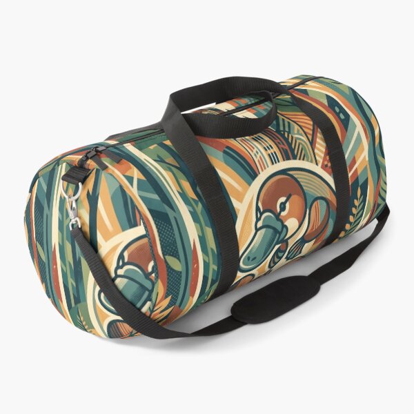 Item preview, MELBOURNE Vintage Travel Illustration - Geometric Platypus Curling in a Fern Woodland designed and sold by ZUMERI.