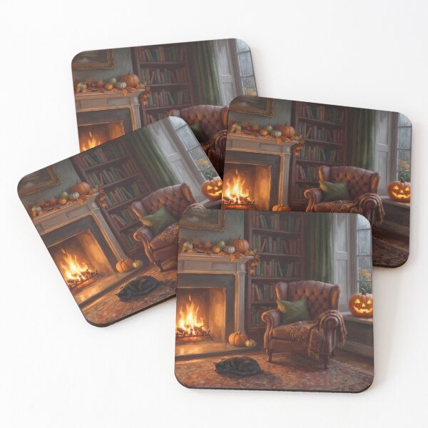 Item preview, Cozy Halloween Study designed and sold by RedPeaStudio.