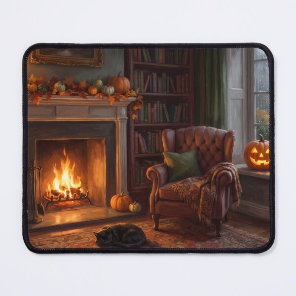 Item preview, Cozy Halloween Study designed and sold by RedPeaStudio.
