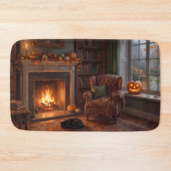 Item preview, Cozy Halloween Study designed and sold by RedPeaStudio.