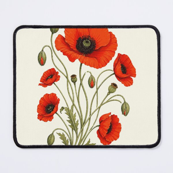 Item preview, Vivid Red Poppy Botanical Arrangement designed and sold by taiche.