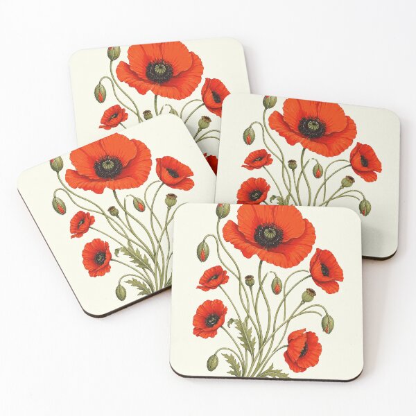 Item preview, Vivid Red Poppy Botanical Arrangement designed and sold by taiche.