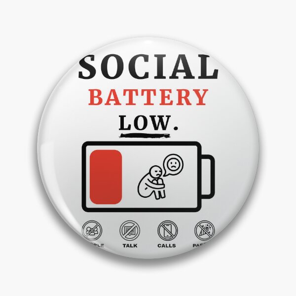 Item preview, Social Battery Low Funny Introvert Social Anxiety Typography Quote designed and sold by Akkhay.