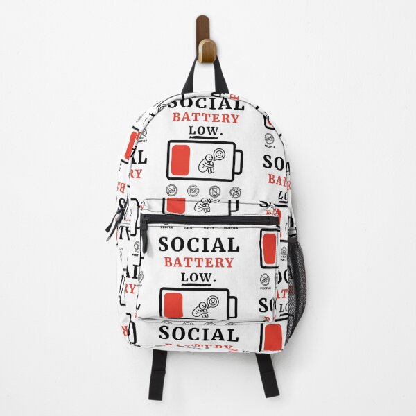 Item preview, Social Battery Low Funny Introvert Social Anxiety Typography Quote designed and sold by Akkhay.