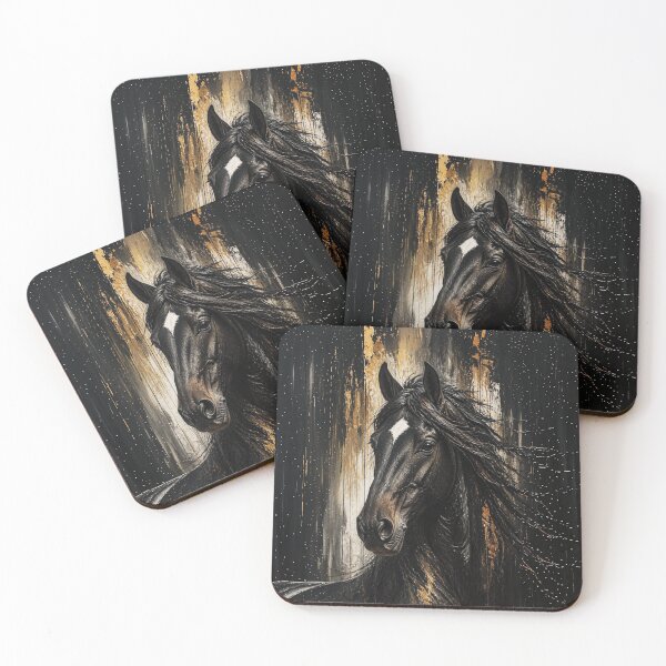 Item preview, Elegant Horses Portraits - Black horse 2 designed and sold by Lucia Amaris Art.