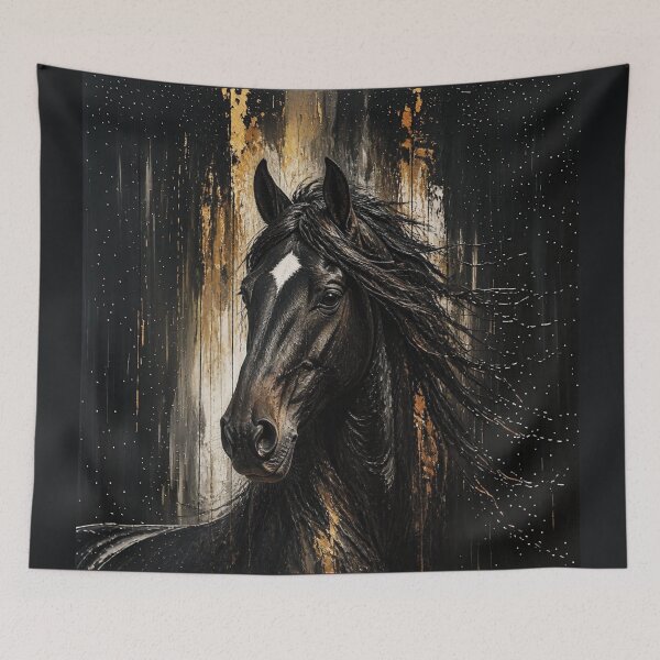 Item preview, Elegant Horses Portraits - Black horse 2 designed and sold by Lucia Amaris Art.