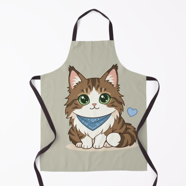 Item preview, Cute Kawaii Brown Tabby Cat with Blue Bandana | Chibi Fluffy Kitty Illustration designed and sold by Mousy17.