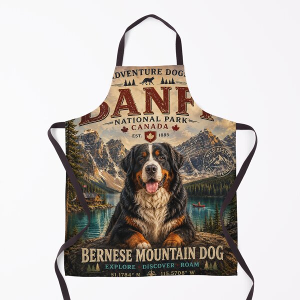 Item preview, Bernese Mountain Dog Banff Canada Adventure Dogs™ Vintage National Park Travel Design designed and sold by TeeVibeHaus.
