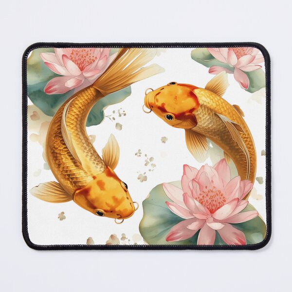 Item preview, Two Golden Koi Fish with Pink Roses designed and sold by ZrnzoDesign.
