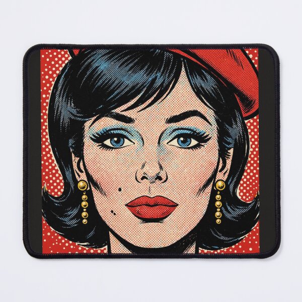 Item preview, Red Pop Art Woman Red Beret Red Background Portrait designed and sold by MAISON SYLVIE.