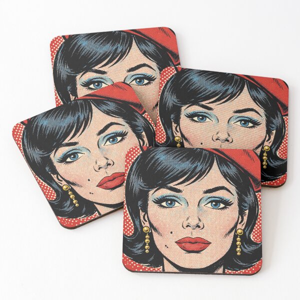 Item preview, Red Pop Art Woman Red Beret Red Background Portrait designed and sold by MAISON SYLVIE.