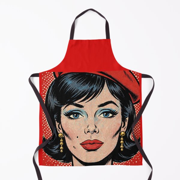 Item preview, Red Pop Art Woman Red Beret Red Background Portrait designed and sold by MAISON SYLVIE.