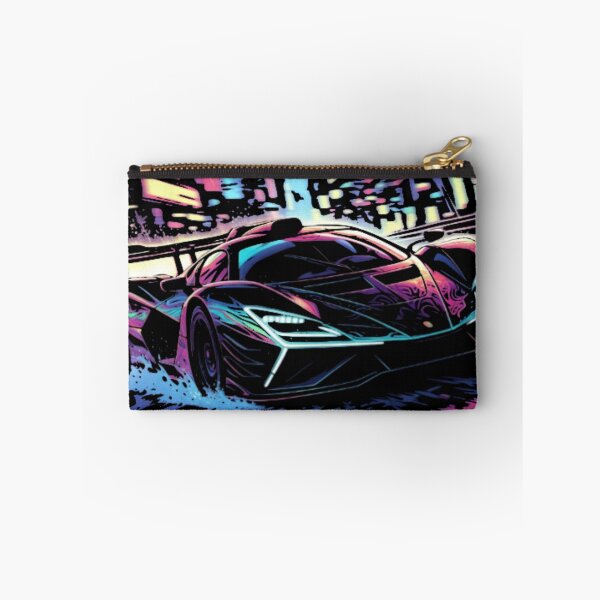 Item preview, Cyberpunk Hypercar in Neon Rain | Synthwave Supercar Vector Art designed and sold by Nexus Space.