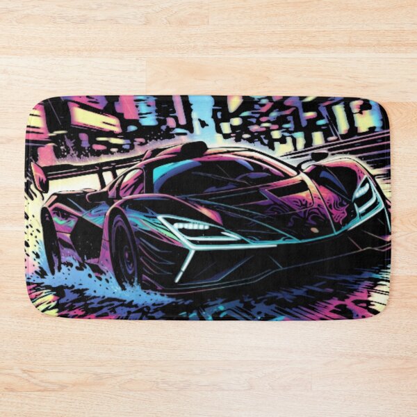 Item preview, Cyberpunk Hypercar in Neon Rain | Synthwave Supercar Vector Art designed and sold by Nexus Space.