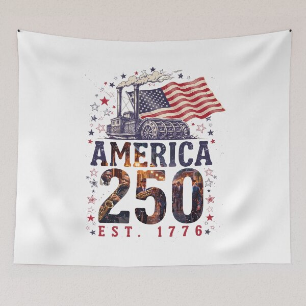Item preview, America 250 New Orleans Louisiana Semiquincentennial 1776 - 2026 Vintage Jazz Flag v2 designed and sold by DarylWelsh2024.