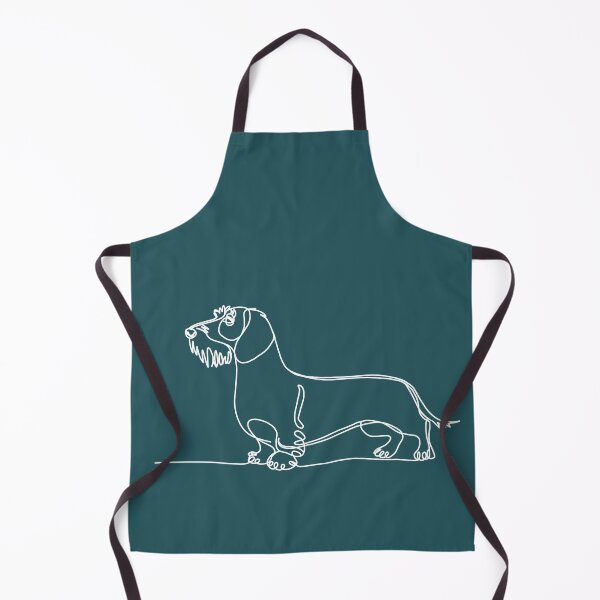 Item preview, White Wirehaired Dachshund Line Art - Aesthetic Dark Mode Sticker designed and sold by iPrintPaws.