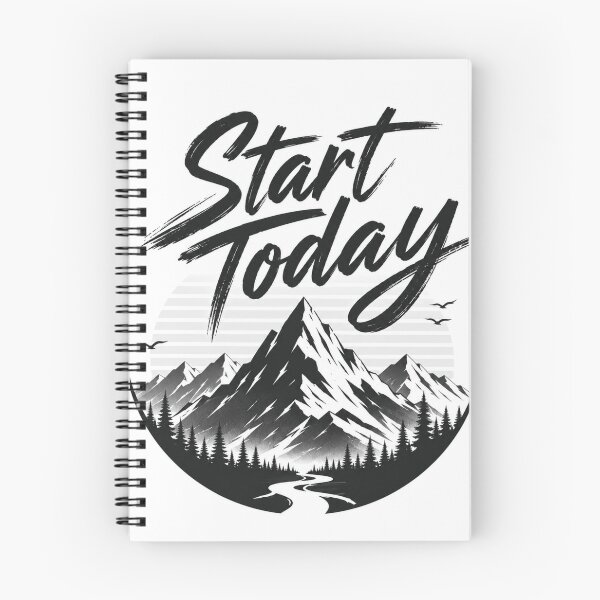 Item preview, Start Today Minimal Mountain Design designed and sold by CodePaws Creations.