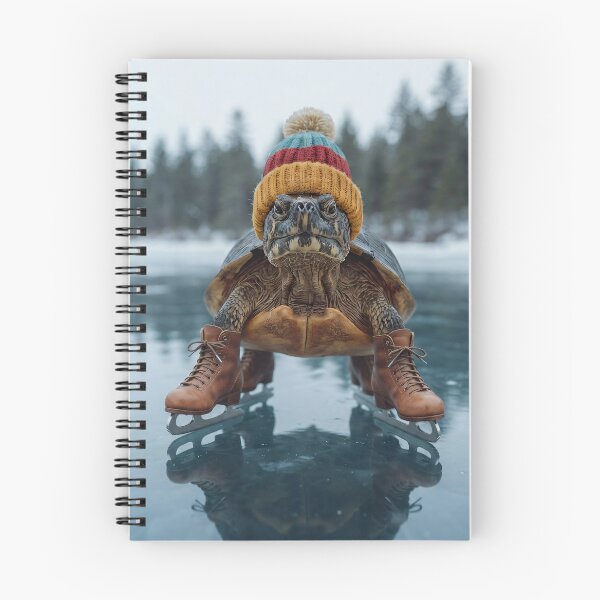 Item preview, Cute Turtle Ice Skating in Winter Hat designed and sold by Vaelia.