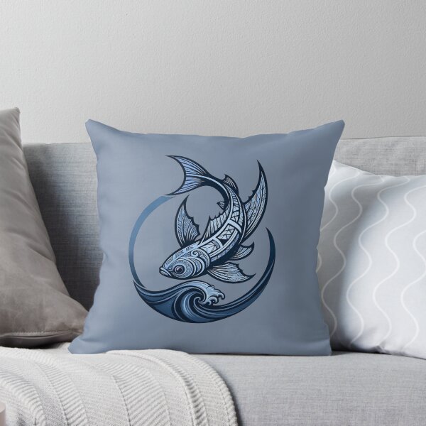 Item preview, Tribal Fish Blue Wave – Maori Ocean Emblem designed and sold by SilentPowerArt.