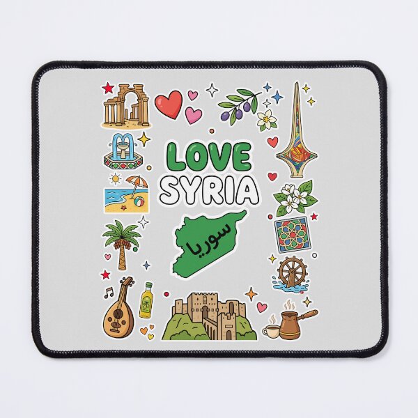 Item preview, I Love Syria Culture and Landmarks Sticker Pattern designed and sold by mashmosh.