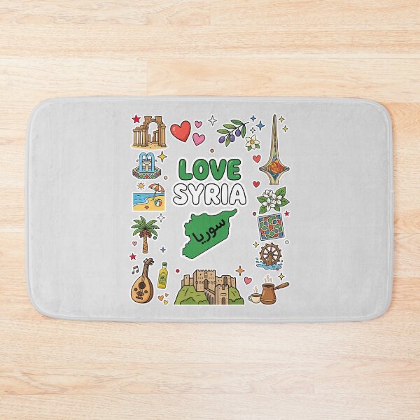 Item preview, I Love Syria Culture and Landmarks Sticker Pattern designed and sold by mashmosh.