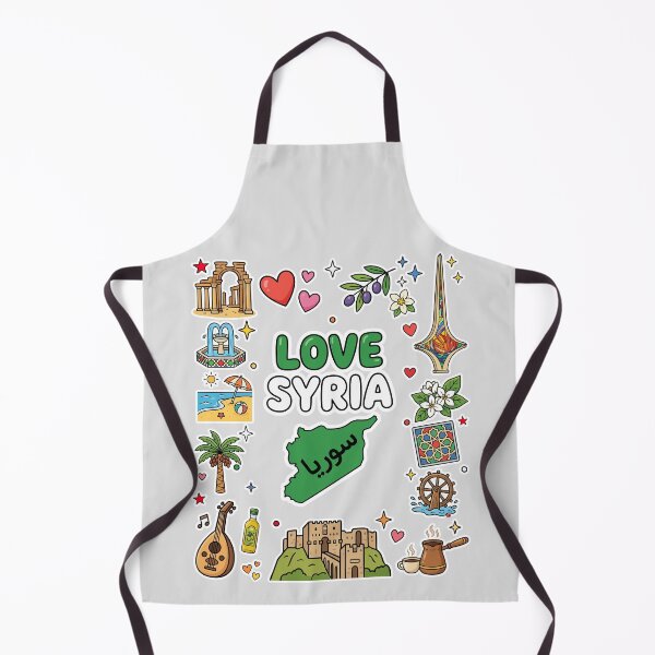 Item preview, I Love Syria Culture and Landmarks Sticker Pattern designed and sold by mashmosh.