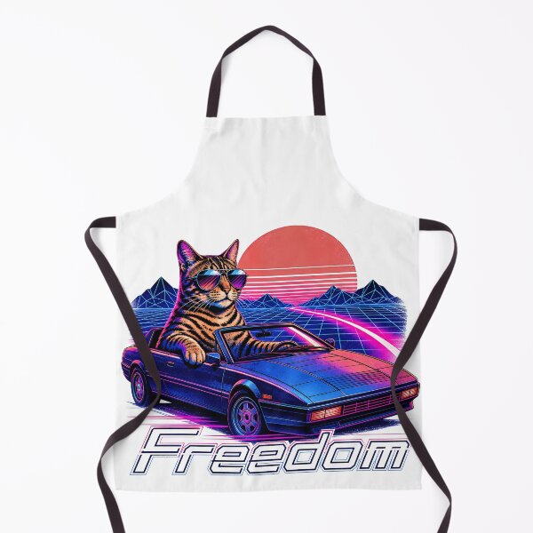 Item preview, Freedom – 80s Synthwave Bengal Cat in a Sports Car designed and sold by Bengoer18.