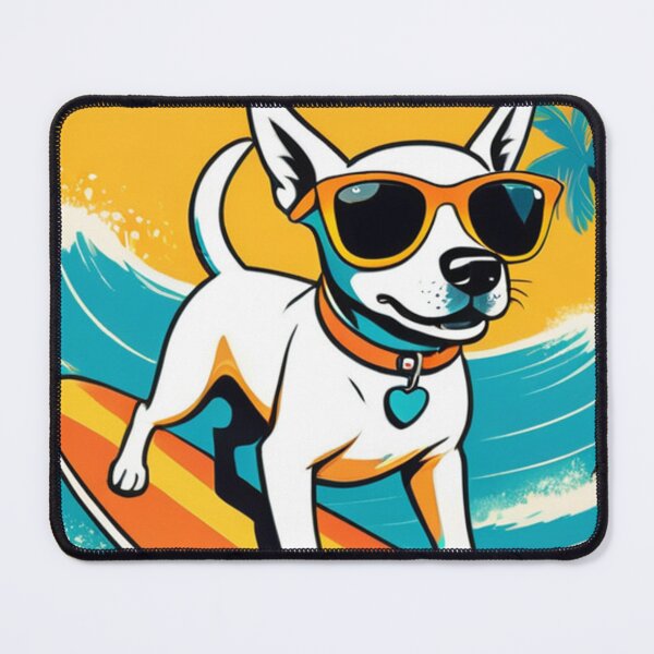 Item preview, Art - Dog Surfing, Retro and Colorful Illustration designed and sold by World-Pets.