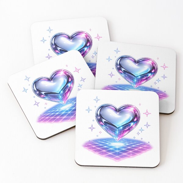 Item preview, Y2K Chrome Heart Neon Aesthetic Retro Futuristic Design  designed and sold by Danisrin Finds.