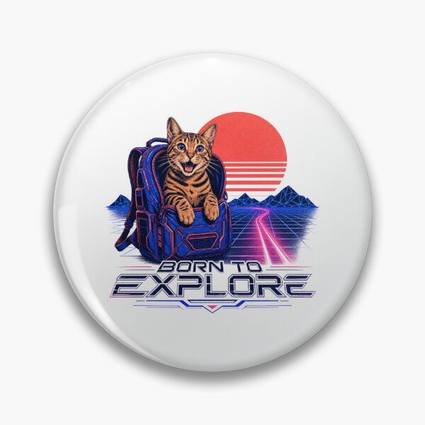 Item preview, Born to Explore – Retro Synthwave Bengal Backpack Cat designed and sold by Bengoer18.