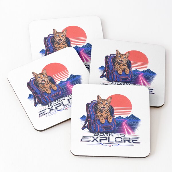 Item preview, Born to Explore – Retro Synthwave Bengal Backpack Cat designed and sold by Bengoer18.